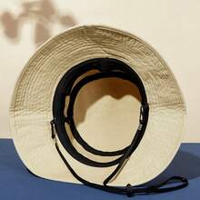 Unisex Hat For Adults, Sun Hat For Women And Men, Bucket Hat With Chin Strap, Packable Hat For Summer Outdoor Activities - 卡其色 - 查看 2