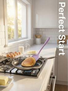 1pc Compact Non-Stick Silicone Spatula: Featuring Classic Chinese Design, Heat-Resistant And Durable. Suitable For Non-Stick Cookware, Can Be Used For Stir-Frying And Serving Dishes. Ideal For Home Chinese Cooking Such As Scrambled Eggs And Pancakes. An Essential Kitchen Tool. - Multicolor - View 3