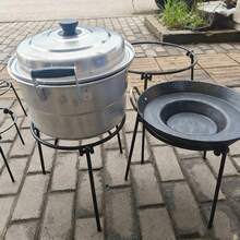 Portable Cast Iron Camping Tripod, Foldable Outdoor Fire Pit Stand, Suitable For Barbecue, Cooking And Dutch Oven Use, Sturdy Metal Structure With Adjustable Legs, Easy To Assemble On Any Terrain - Multicolor - View 4