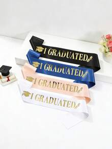 1pc Class Of 2026 Graduation Sash, "I GRADUATED" School Party/Celebration Ceremony Accessory, Photo Prop,Graduaion Gifts - Multicolor - View 5