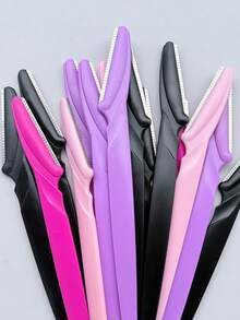 30片/瓶眉毛修剪刀片，盒装面部眉形修剪刀片，带收纳盒，适用于面部和身体脱毛，护发产品及配件，沙龙、美容和旅行必备，男女通用 - 彩色 - 查看 3