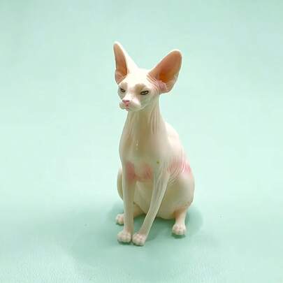 White PVC Sphinx Cat Figurine, Durable Animal Sculpture, Home Office Decor, Suitable For Multiple Holidays Gift
