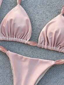 Bikinx 女士优雅比基尼套装，采用细肩带、系带前襟和露背设计，并饰有打结细节，尽显时尚风采。 - 粉色 - 查看 7