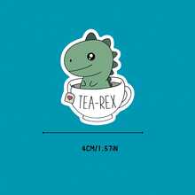 Funny Possum Sticker | Vinyl Laptop Decal, Cartoon Pattern, Glossy Finish, Self-Adhesive, Single Use-Funny Laptop Sticker Tea Rex Vinyl Sticker Water Bottle Funny Sticker Sarcastic Dino In Tea Cup Cute Stickers Tea Scrapbook Supplies Stationery Funny Stickers Kindle - Light Film - View 6