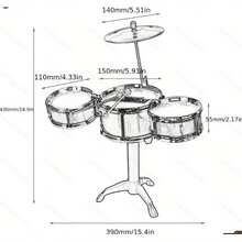Realistic Jazz Drum Set Educational Toy, Suitable For Hobbyists And Holiday Activities - Multicolor - View 3