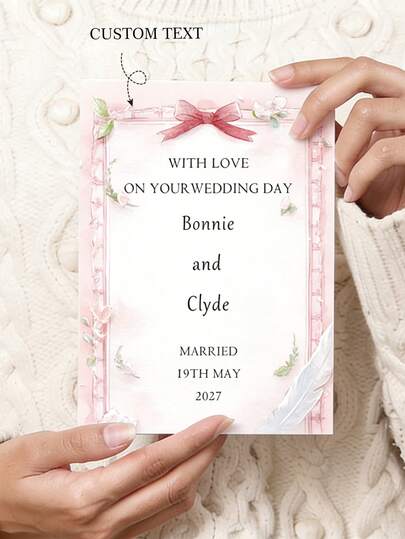 Customized Greeting Card, Personalized Party Thank You Card, Suitable For Wedding/Birthday/Mother's Day/Anniversary/Gift Giving/Holiday Party Thank You Card, Personalized Text Thank You Card, Customized Envelope Greeting Card, Personalized Card, Customized Gift Message Card, Gift For Mom, Personalized Thank You Note