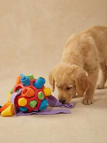 PETSIN 1pc Dog Sniff Ball Toy, Can Hide Treats & Bubbles, Rubber Ball Sniff Puzzle Toy For Developing Intelligence & Strengthening Body - Multicolor - View 3