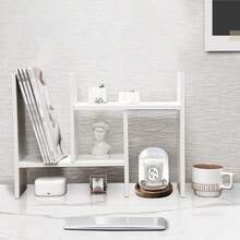 Large Wooden Expandable Desktop Organizer Wood Desktop Bookshelf Desktop Organizer Office Storage Rack Wood Display Shelf - Free Style Display True Natural Stand Shelf Rack Assemble,Bookcase, Cosmetic Organizer, Display Shelf - 查看 8
