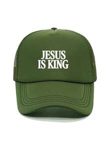 1pc Fashion Sponge Cap JESUS IS KING Letter Printing Adult Truck Driver Hat Baseball Hat Fishing Hat Funny Gift Hat For Men And Women Spring And Summer - Multicolor - View 16