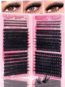 1164PCS/582PCS DD Curl Lashes Extension Kit, Lower Lashes+80D+100D+120D+150D, 0.31–0.63inch DIY Personal False Eyelashes, Lash Clusters, Russian Volume Lashes, Dramatic Messy Mink Lashes For Dramatic, Daily Makeup, Cosplay, Full Makeup And Daily Wear, Portable For Daily Use Or Outdoor, Lash Clusters, Eyelash Clusters, Individual Eyelashes, Fake Lashes, With Lash Glue, Tweezers & Brush, Perfect For Valentine's Day, Mardi Gras, Festive Glam Beauty - 粉色 - 查看 12