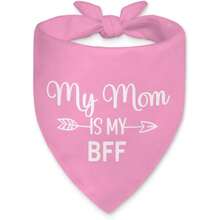 1pc 24.8"X11" "My Mom Is My BFF" Dog Scarf, Funny Pet Dog Mom Gift, Pet Bandana Mother's Day Gift, Pet Triangle Bib, Mother's Day Dog Scarf, Christmas Birthday Gift For Women Dog Lovers - Multicolor - View 6