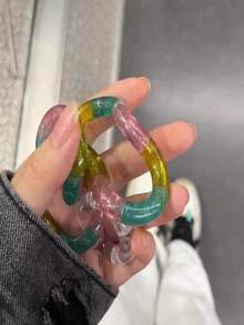 1 pieza Nuevo juguete de descompresión que cambia de color, puede transformarse en múltiples formas, juguete antiestrés adecuado para adolescentes, juguete de torsión de color cristalino, juguete de escritorio portátil que puede aliviar la ansiedad, adecuado para el aula, al aire libre, uso en la oficina, perfecto como decoración de escritorio, premio en el aula, favor de fiesta, regalo festivo - Multicolor - Ver 8