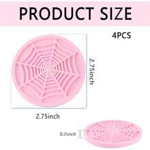 4PCS Silicone Car Coasters, Unique Spider Web Non - Slip Car Cup Holder Coaster Car Interior Accessories, Universal 2.75 Inch Car Drink Coaster Women Men (Pink) - A - 查看 2