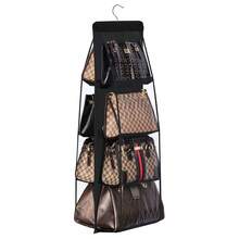 6/8 Compartment Space-Saving Storage Bag, Multi-Layer Hanging Wallet/Purse Organizer Rack, Suitable For Wardrobe/Closet, Foldable Design For Easy Storage When Not In Use, Portable, Applicable For Bedroom, Living Room, Hallway, Wardrobe, Closet Or Shelves, Organizing & Decorative - 米色 - 查看 17