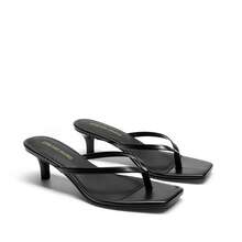 Women Kitten Heel Thong Heeled Sandals Fashion Open Toe Slip On Summer Sandals For Daily And Party Wedding Wearing - màu đen - Xem 8