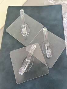 1个/5个透明亚克力粘钩，水晶衣架，无需钻孔，适用于厨房、浴室、卧室门 - 查看 13