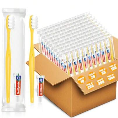 Disposable Toothbrushes With Toothpaste 10 Pack Travel Size Toothbrush And Toothpaste Set Bulk Tooth Brush Tooth Paste Kit Individually Wrapped Travel Toiletries For Homeless Hotel