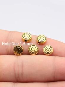 20 piezas de cuentas huecas con diseño de remolino para manualidades y elaboración de joyas - Oro retro - Ver 2
