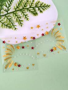 1张眼部宝石贴纸 - 半眼星星和闪亮水钻贴纸，自粘式面部宝石，适用于眼妆、节日和派对，易于使用和重复使用，非常适合为眼部妆容增添光泽，也适用于音乐会和角色扮演。 - 彩色 - 查看 5