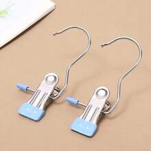 High Quality Stainless Steel Clothes Clips, Adjustable Metal Pants Hanger With Clips, Laundry Pegs With Hooks, Portable Hanging - Multicolor - View 10
