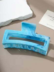 1个/8个装大号方形镂空发爪，12.7厘米大理石纹设计，时尚百搭发爪，适合女士发型及日常休闲佩戴 - 彩色 - 查看 8