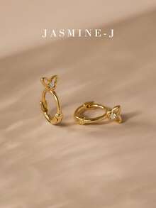 1 Pair S925 Sterling Silver Butterfly Earrings.Zirconia Butterfly Earrings,Sterling Silver Earrings,Simple Design, Exquisite And Compact,Suitable For Everyday Wear - Multicolor - View 10