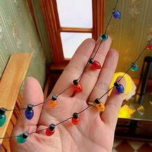 1/12 Scale Mini Colorful String Lights – Battery-Free Decorative Fairy Lights For Dollhouse & DIY Crafts - Multicolor - View 2