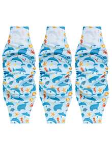 1 pieza Banda para barriga de perro macho, pañal de alta absorción para perro macho, lavable, adecuado para incontinencia de perro macho y entrenamiento de cachorros, pañal de perro reutilizable, con estampado de tema oceánico (ballena, pez, ancla, cangrejo), accesorio divertido para perro, pañal para cachorros. - Multicolor - Ver 11