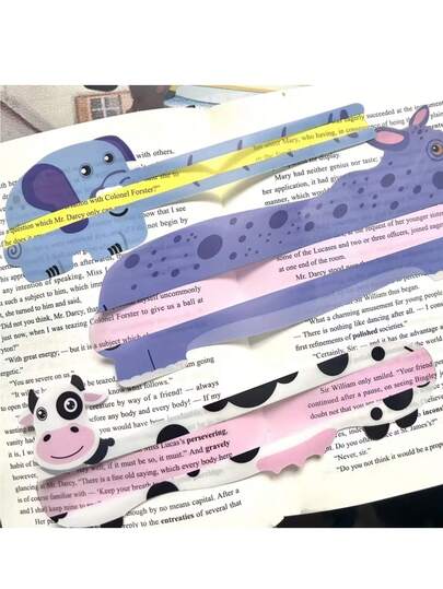 Colorful Animal Themed Reading Tags And Highlighter Bookmarks, Animal Highlighter Bookmarks Help Reduce Visual Strain - Made Of PVC Material, Suitable For Teachers And Students With Reading Disabilities, Home Reading Tools, School Supplies And Back To School Essentials