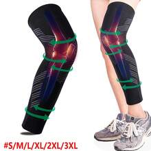 2 piezas Mangas de compresión de pierna completa de cobre para hombres y mujeres Soporte de rodilla largo para baloncesto, correr, entrenamiento, ciclismo, deporte - Negro - Ver 3
