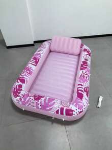 SLOOSH 充气日光浴泳池躺椅，85 英寸 x 57 英寸超大成人泳池漂浮垫，带枕头，四合一日光浴浴缸充气筏，适用于水上充气球池的日光浴床躺椅，特大号金色白色 - 多色 - 查看 16