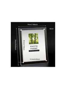 1pc Transparent Acrylic Photo Frame Display Stand, Idol/Celebrity Photo Card Desktop Holder - Transparent Acrylic Photo Frame - View 4
