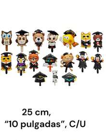 Paquete de 10 Hermosos globos de graduación tanto para caballero como para dama, con figuras hermosas muy divertidas, graduación, graduado, globo de graduación, fiesta de graduación, decoración para graduación, graduada, graduado, - Ver 2