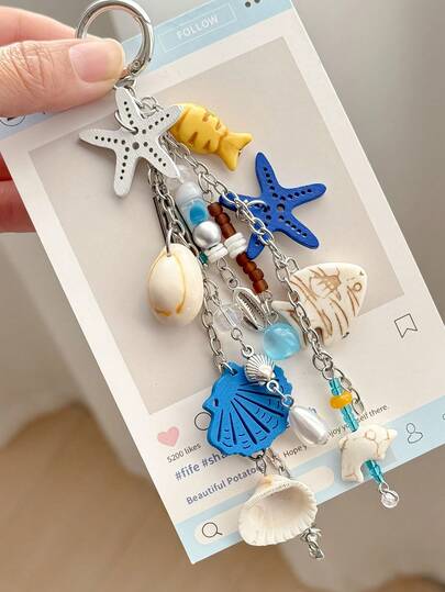 Starfish Keychain, Ocean Series, Starfish Keyring, Bag Pendant Purse Charm Purse Accsesories