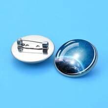 1 pieza Broche con diseño de espacio, galaxia, universo cósmico, luna soñadora, estrella y cielo nocturno con cristal incrustado, accesorio de moda como regalo para hombres y mujeres - Plateado - Ver 8