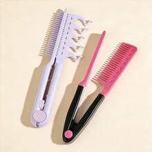 2-In-1 Wide And Fine Teeth Textured Comb, Volumizing And Styling Comb, Anti-Frizz And Smoothing Comb, Unisex And Suitable For All Hair Types. - Multicolor - View 12