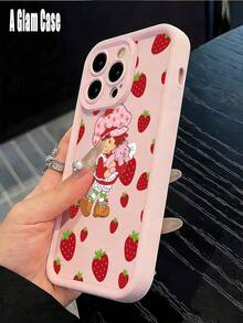 2-Pack Strawberry Girl Phone Case Set, Shockproof Protective Cover. It Is Compatible With Galaxy Models Including Compatible For Galaxy S25, S24, S23, S22, S21 PLUS, FE And Ultra,Galaxy A33 Compatible With For Iphone17 Pro Max, 16, 15, 14, 13, 12, 11 And 7/8.Sweet Color, Perfect Gift For Yourself, Family And Friends This Holiday Season. - 酒紅色和粉紅色2 - 查看 2