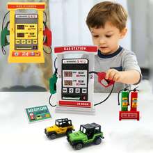 Kids Smart Gas Station Toy With Voice Guidance, Card Swipe & Interactive Counting System - Realistic Pretend Play Money & Fuel Pumps, Educational Car Refueling Playset, Role-Play Learning Game For Motor Skills Development - Multicolor - View 2