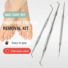 美甲修脚套装，双头卸甲器，嵌甲刮刀，修脚工具，趾甲及嵌甲处理工具，单包装指甲剃刀 - 彩色 - 查看 1