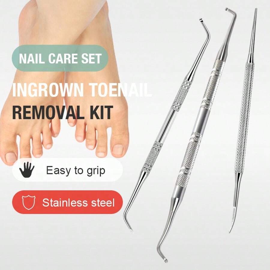 美甲修脚套装，双头卸甲器，嵌甲刮刀，修脚工具，趾甲及嵌甲处理工具，单包装指甲剃刀 - 彩色 - 查看 1