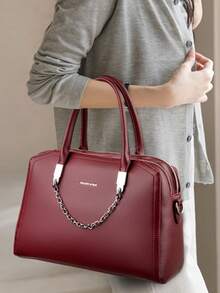 Large Capacity Women PU Leather Handbags Tote Bags Fashion Ladies Zipper Shoulder Messenger Sac Casual Female Big Crossbody Bag - Red - View 12