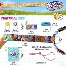 DIY Beaded Sticker Bracelet Kit - The OriginalWearable Shareable Toy Sticker Bracelet +Collection Book ,Includes 120 Mini Stickers,Includes A Wearing Necklace And 4 Rolls Of Super Mystery Stickers - Multicolor - View 4