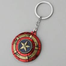 Shield Keychain Fun Rotate Relieve Anxiety Toy Keyring Avengers Car Bag Key Holder - 1 YEAR - View 3