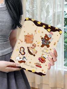 Cartoon Star Bear Pattern Rotating Acrylic Tablet Protective Case, Suitable For 10th/11th Gen And 11-Inch Pro (2021), Supports Auto Wake/Sleep Function, Essential For Office/Study/Entertainment, Non-Magnetic Protective Case. - Multicolor - View 8