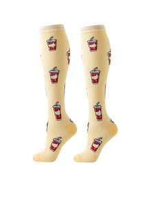 1/3/6 Pairs Unisex Compression Knee-High Socks, Breathable Design Suitable For Running, Cycling, Hiking, Football And Travel - Multicolor - View 8