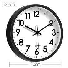 1 chiếc đồng hồ treo tường tối giản màu đen, không gây tiếng ồn, thích hợp cho phòng khách, phòng ngủ, nhà bếp, văn phòng, trang trí nhà cửa, tranh treo tường, thích hợp cho trang trí Halloween, Giáng sinh, Lễ Tạ ơn, Năm mới. - đen - Xem 4