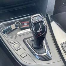 Carbon Fiber Texture For BMW F30 F10 F15 F07 F20 F21 F22 F32 F34 F35 5GT Car Gear Shift Panel Frame Gear Knob Cover Head Trim - A - View 4