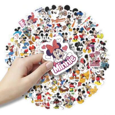 *Disney 66 Mickey Stickers, Mickey Party Favors, Minnie Cartoon Stickers, Mickey Cartoon Stickers, Waterproof Stickers, Stickers, Can Be Used For Books, Diaries, Phone Cases, Laptops, Tablets, Water Bottles, Suitable As Holiday, Birthday Gifts Or Reward Stickers, Gift Decorations