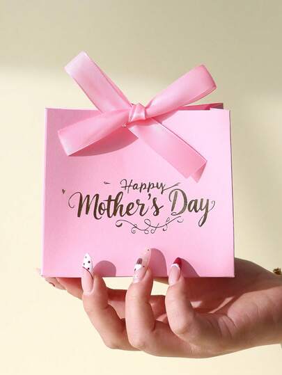 10 "Happy Mother's Day" Mini Gift Boxes - Small And Exquisite Candy Boxes - Pink And White Color Scheme With Gold Paper Printing - Comes With A Ribbon Bow - Perfect For Wrapping Chocolates, Candies, Small Gifts, And Party Favor Bags