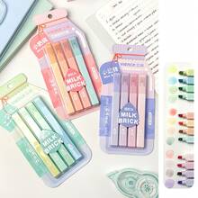 4pcs Cream-Colored Fluorescent Highlighter Pens, Elegant Cream Tone Highlighters For Students, Suitable For Diary, Notebook Highlighting, Back To School Supplies, Office Marker Pens - Sets - View 13